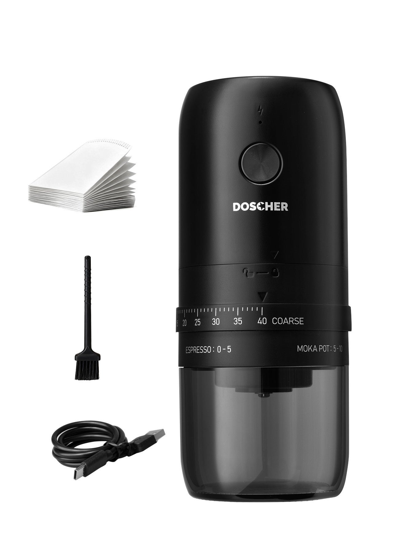 DOSCHER Portable V60 Burr Coffee Grinder